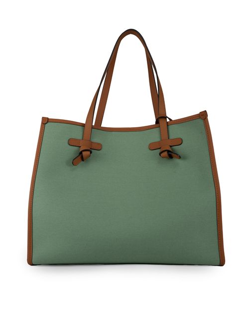Borsa Shopping Marcella in canvas Menta GIANNI CHIARINI | BS 6850 COMMMENTA-CORDA-CARAMEL